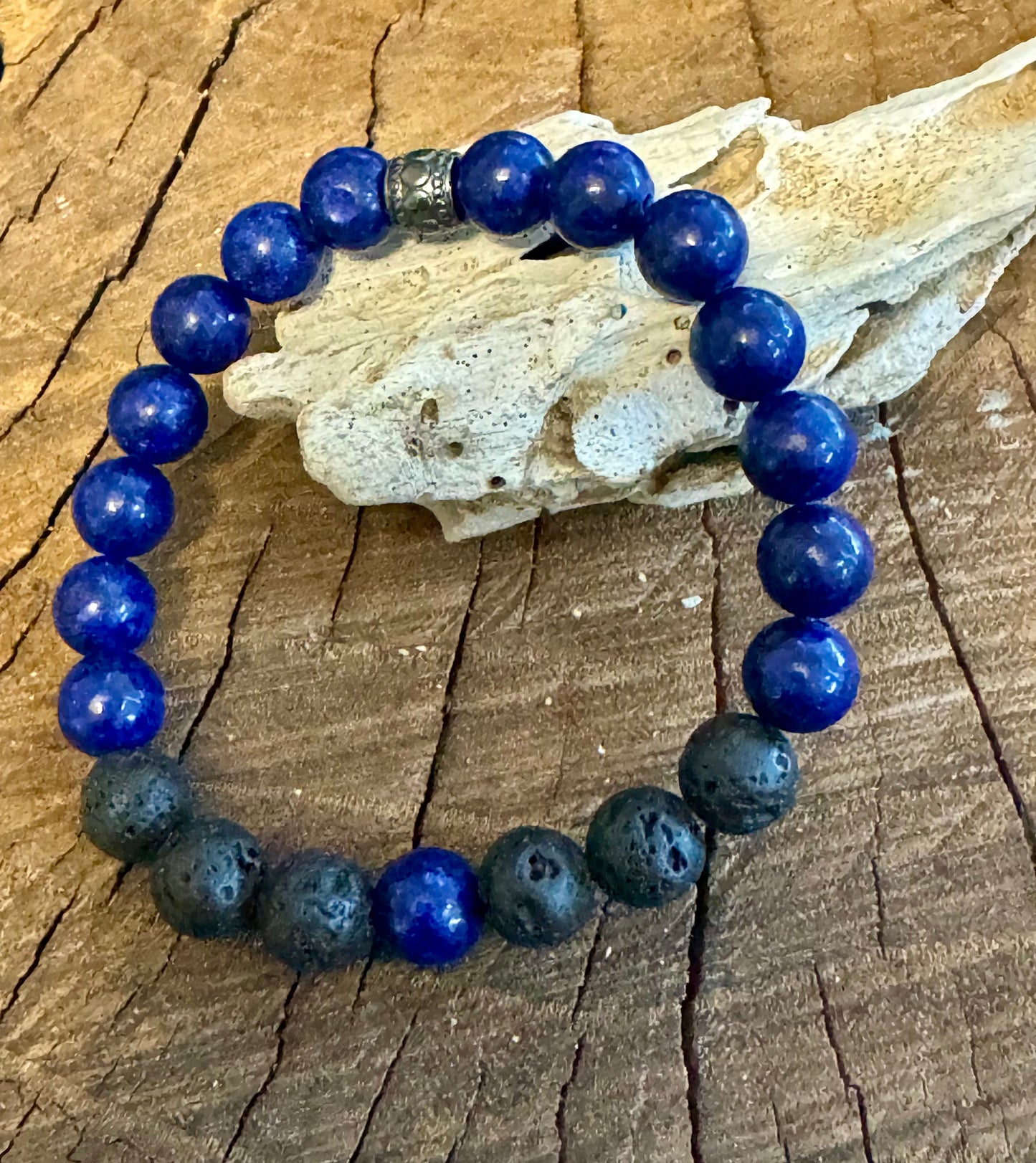 8MM Lapis & Lava Stone Essential Oil Bracelet