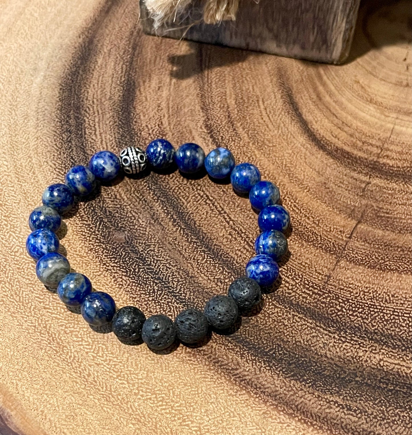 8MM Lapis & Lava Stone Essential Oil Bracelet