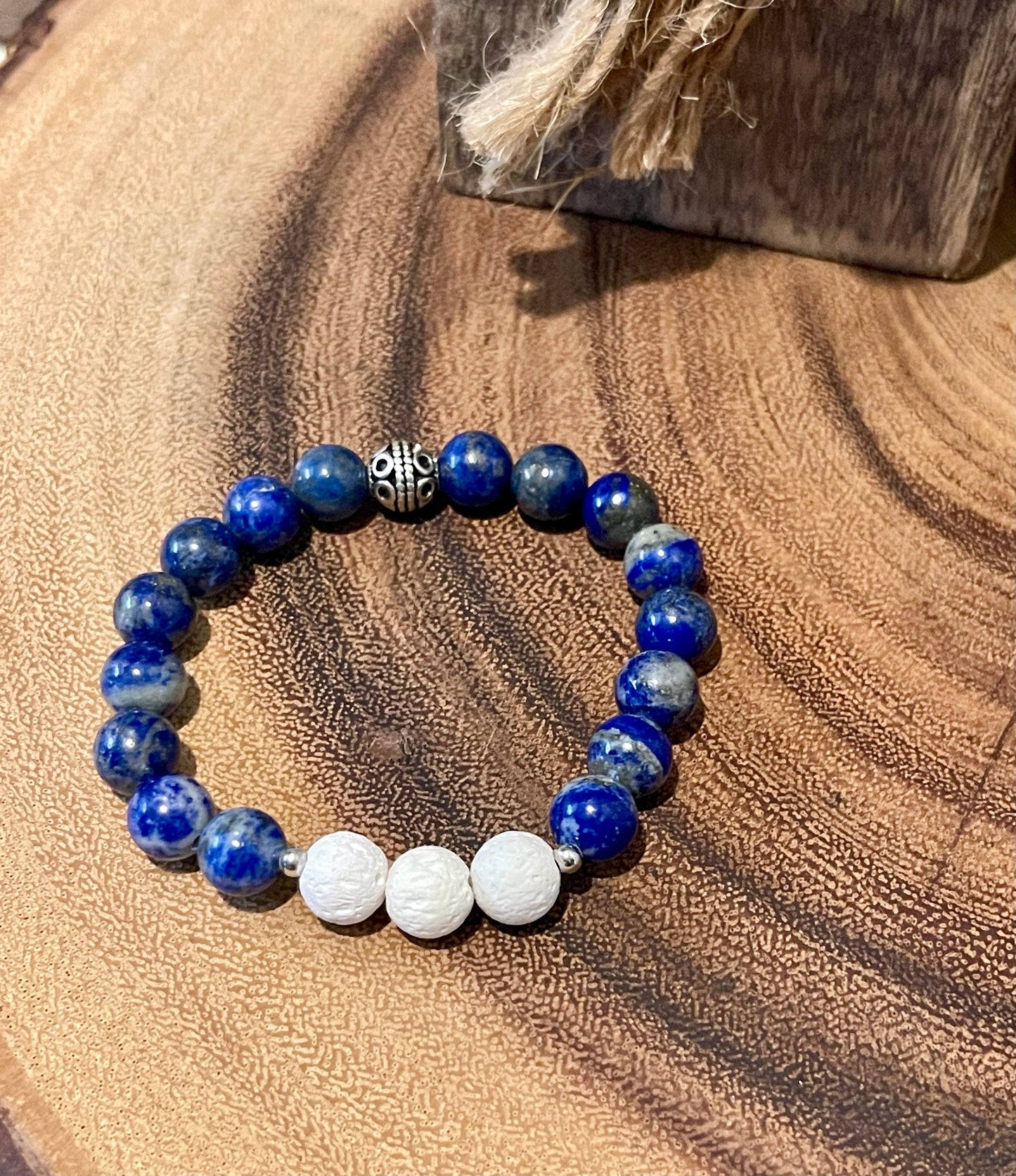 8MM Lapis & Lava Stone Essential Oil Bracelet