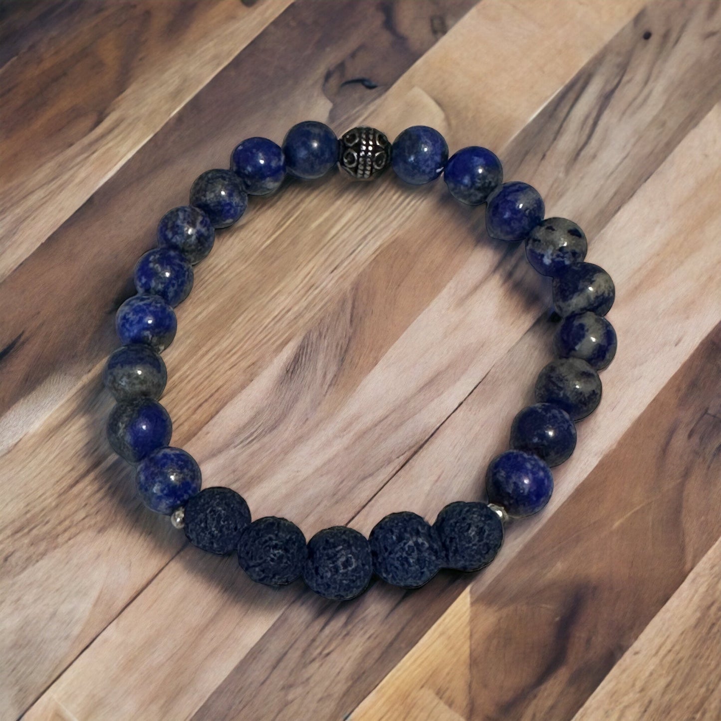 8MM Lapis & Lava Stone Essential Oil Bracelet