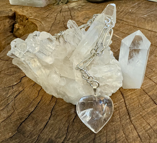 Clear Quartz Heart Necklace