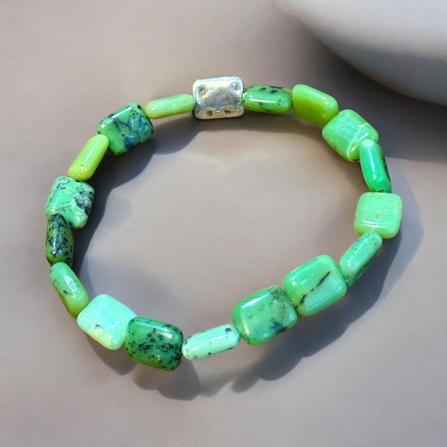 Australian Chrysoprase Puffed Rectangle Bracelet