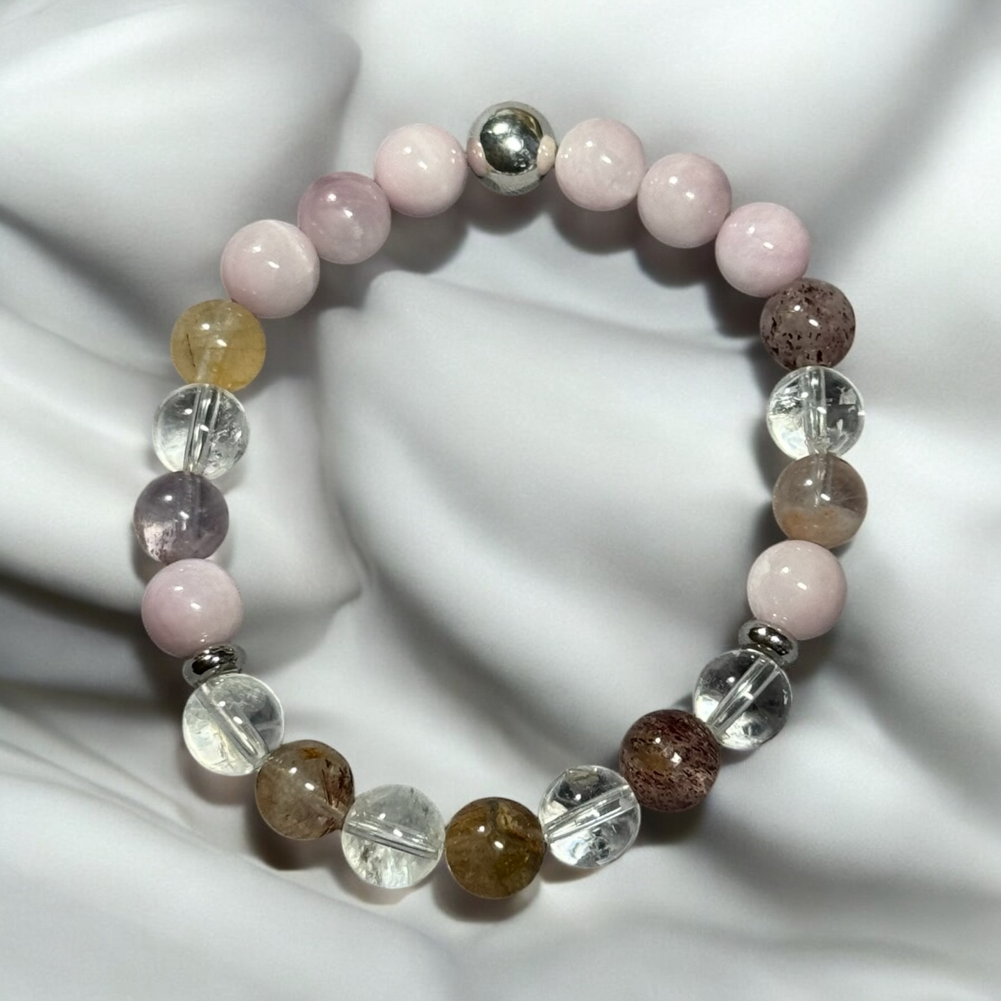 8mm Kunzite & Super Seven Bracelet